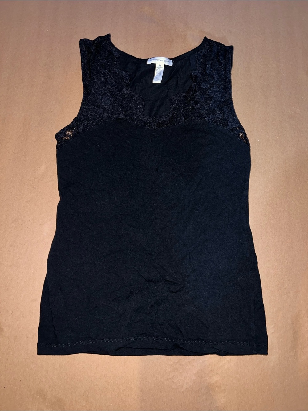 Ambiance Black Lace Yoke Tank